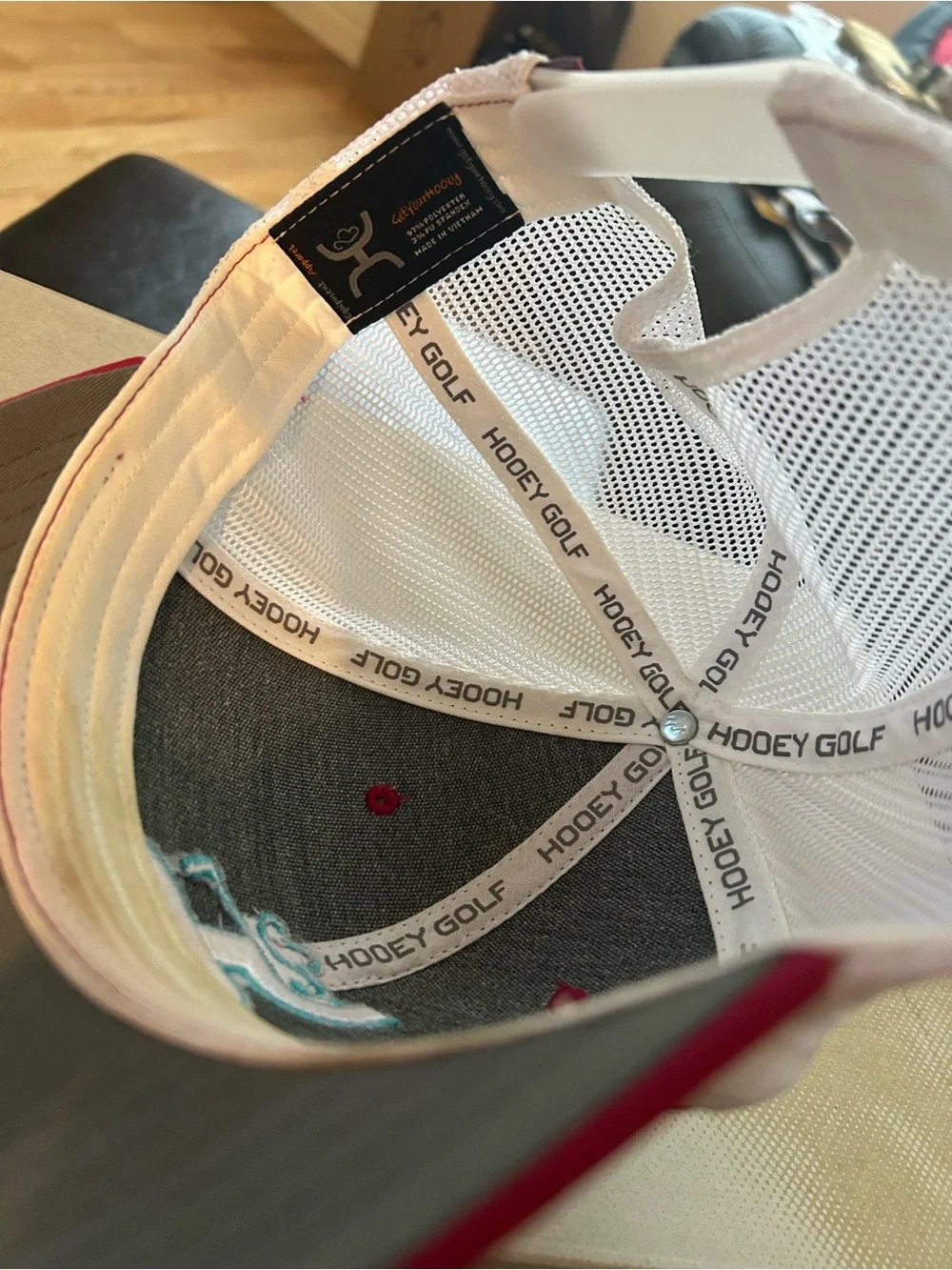 Magenta Trucker Hat with White Mesh